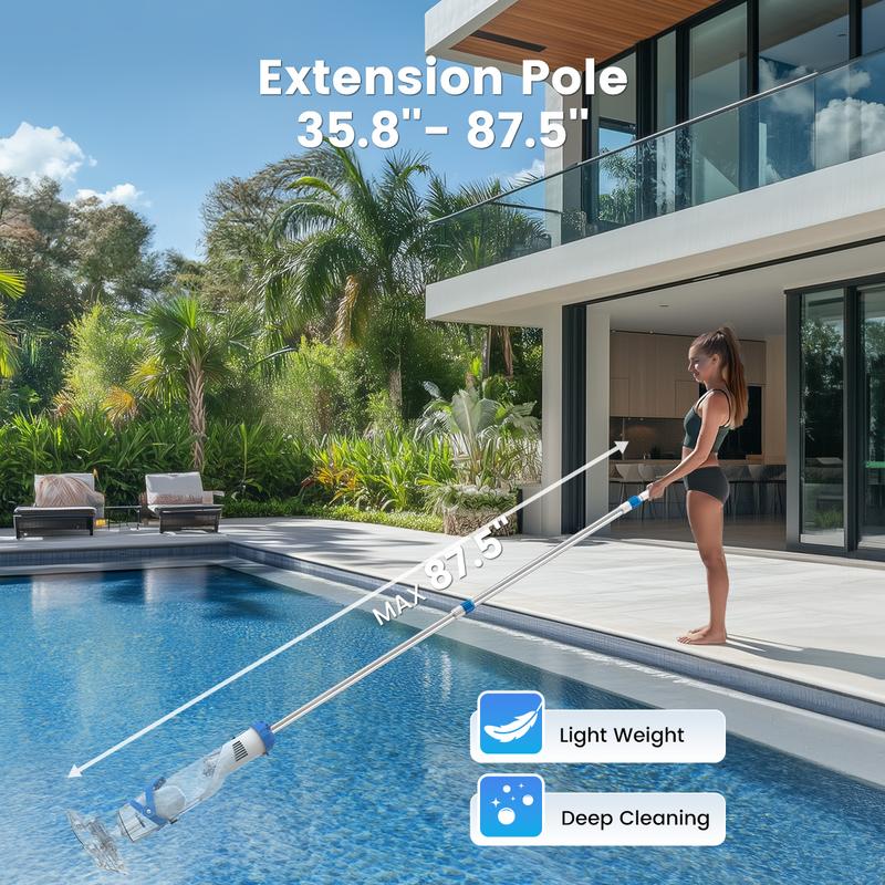AQUAZURE DiveClean – Cordless Pool Vacuum Cleaner | Handheld Rechargeable Pool Vac | Self-Contained Filter | Cleans Debris, Leaves & Fine Dirt | Above Ground & In-Ground Pools