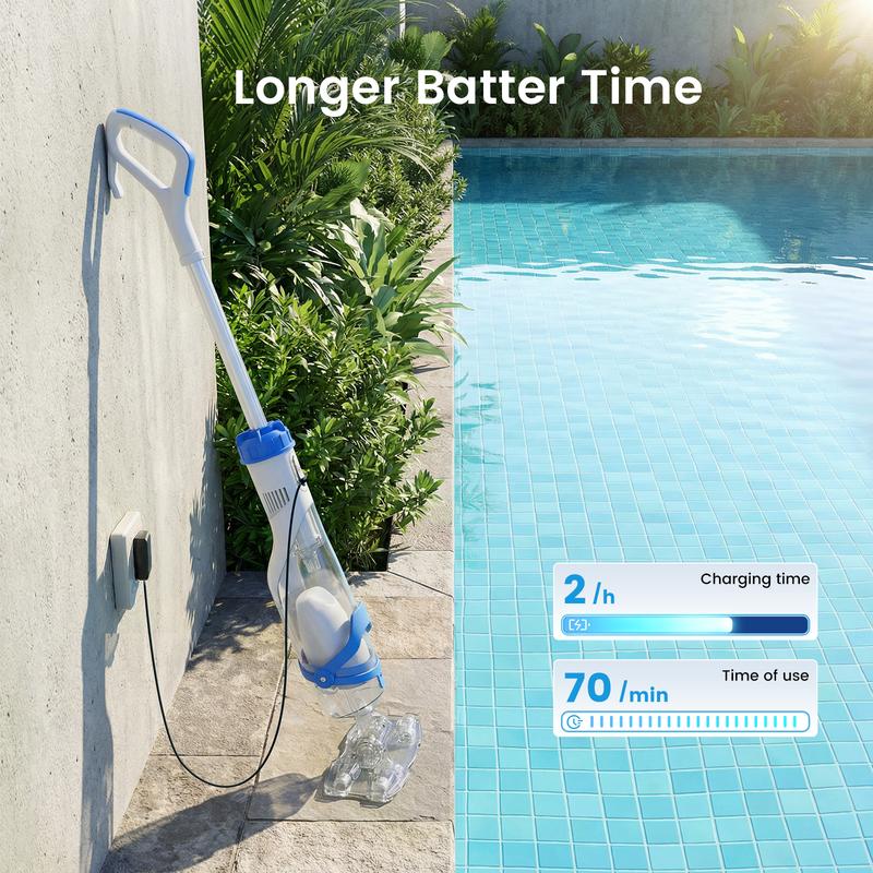 AQUAZURE DiveClean – Cordless Pool Vacuum Cleaner | Handheld Rechargeable Pool Vac | Self-Contained Filter | Cleans Debris, Leaves & Fine Dirt | Above Ground & In-Ground Pools