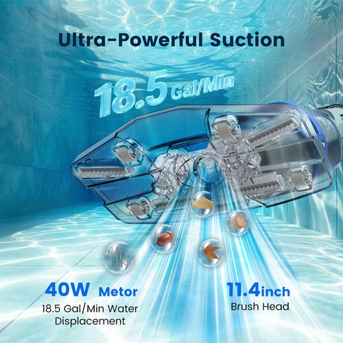 AQUAZURE DiveClean – Cordless Pool Vacuum Cleaner | Handheld Rechargeable Pool Vac | Self-Contained Filter | Cleans Debris, Leaves & Fine Dirt | Above Ground & In-Ground Pools