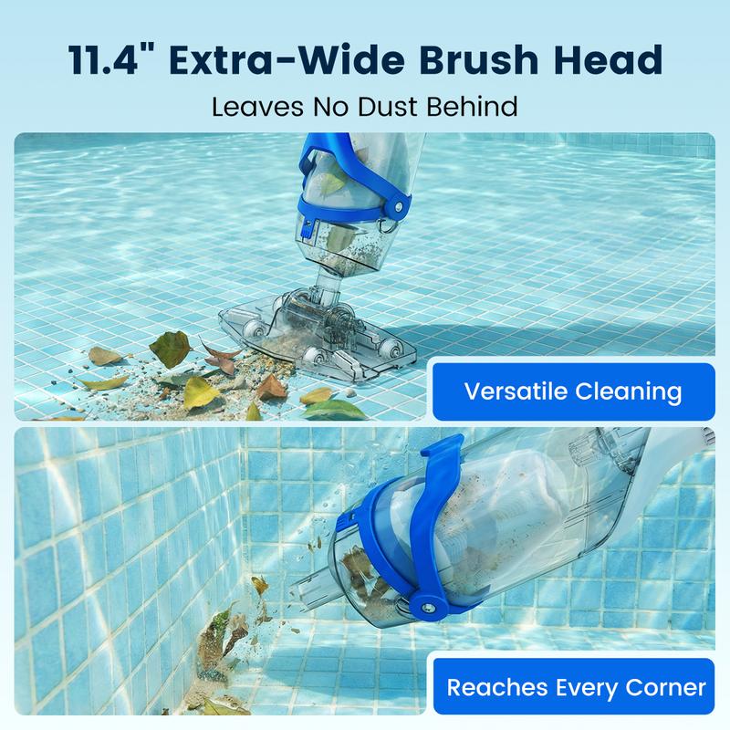 AQUAZURE DiveClean – Cordless Pool Vacuum Cleaner | Handheld Rechargeable Pool Vac | Self-Contained Filter | Cleans Debris, Leaves & Fine Dirt | Above Ground & In-Ground Pools